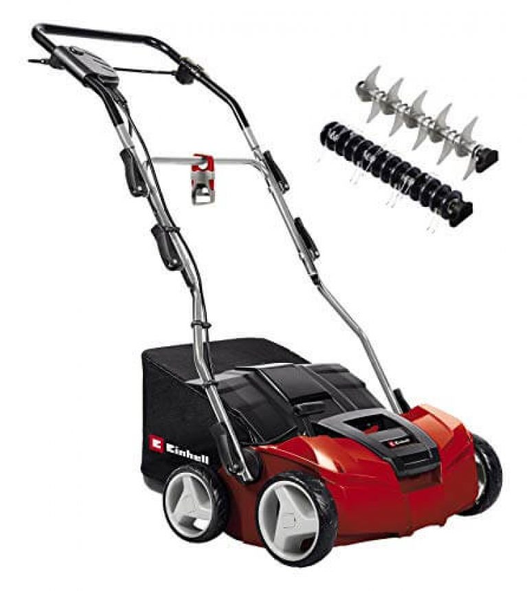 Einhell Scarificateur électrique GE-SA 1435 (1400 W, Largeur de travail 35 cm, Grand bac de ramassage de 28 l, Surface conseillée 500 m²)