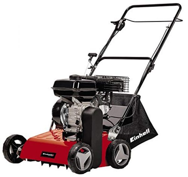 Einhell Scarificateur thermique GC-SC 4240 P (jusqu’à 1 200 m², 4.2 kW, moteur 4 temps, rouleau de scarification sur roulement à billes avec 18 lames en acier, profondeur de travail à 8 niveaux)